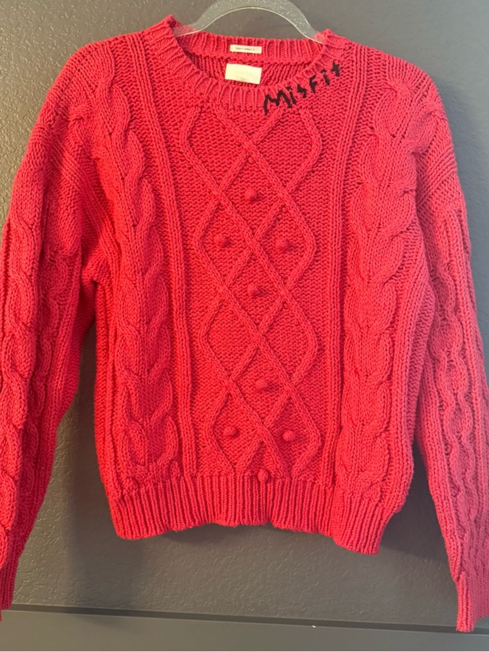 MOTHER • the jumper cable knit sweater - misfit - small red - Picture 7 of 12